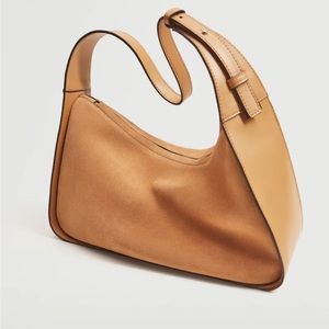 NWT! Mango leather baguette bag